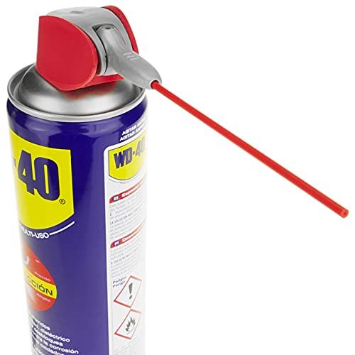WD-40 Producto Multi-Uso Doble Acción- Spray 500ml-Aplicación amplia o precisa. Lubrica, Afloja, Protege del óxido, Dieléctrico, Limpia metales y plásticos y Desplaza la humedad