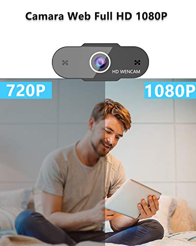 Webcam 1080P Full HD con Micrófono, OVIFM Web CAM USB 2.0/3.0 con Función de Enfoque Automático para Skype, FaceTime, Xbox One, Cámara Web para Hangout, PC/Mac/Ordenador/Sobremesa (Web-ct3) (Large)
