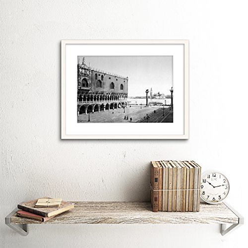 Wee Blue Coo Doge's Palace and Piazzetta Venice Italy 1890s Old BW - Cuadro Enmarcado para Pared