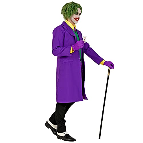 WIDMANN 48484 48484 Disfraz de payaso Evil, abrigo con chaleco, Joker, terror, malo, fiesta temática, Halloween, hombre, multicolor, XL