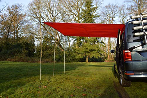 Wild Earth Toldo parasol para furgoneta, autocaravana o caravana, 240 x 300 cm, color rojo