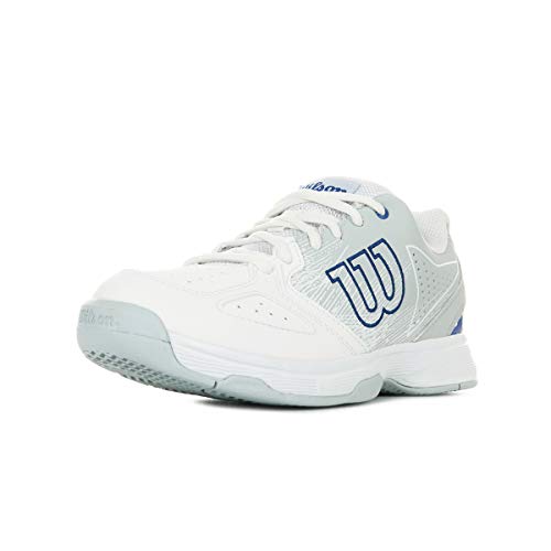 Wilson STROKE JR, Zapatillas de tenis niño, todos niveles y terrenos, , tejido/sintético, blanco/azul (White/Pearl Blue/Dazzling Blue), talla: 34