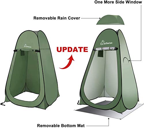 Wolfwise Tienda de Campaña Tent Abrir Cerrar Automáticamente Pop Up Portable Sirve para Camping Playa Bosques Zonas de montaña Ducha Aseo Carpas