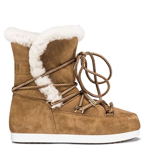 Womens Tecnica Moon Boot Far Side High Shearling Winter Faux Fur Boots - Whiskey - 8