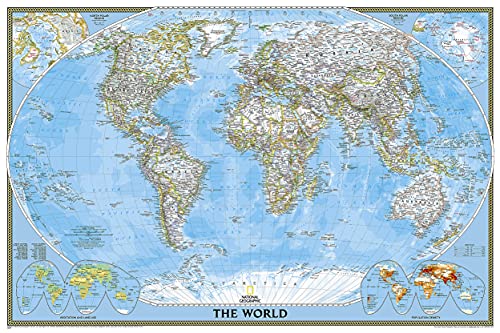 World Classic, Poster Size, Laminated: Wall Maps World (National Geographic Reference Map)