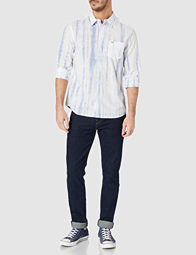 Wrangler Pocket Shirt Camisa, Blanco, L para Hombre