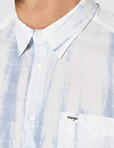 Wrangler Pocket Shirt Camisa, Blanco, L para Hombre