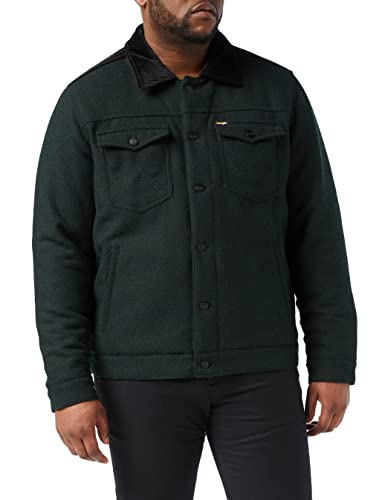 Wrangler Wool Trucker Jacket Chaqueta, Verde Oscuro, M para Hombre