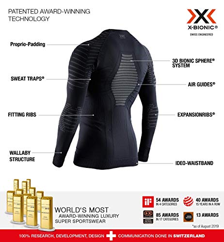X-Bionic Camiseta Ml con Redondo Invent 4.0 Hombre Negro, m (IN-WT06W19M)