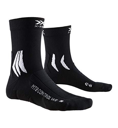 X-Socks Mountain Bike Control Water Resistant Socks, Unisex Adulto, Opal Black/Arctic White, 39-41