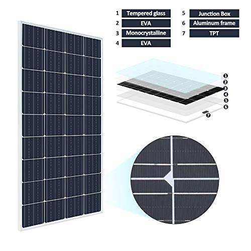 XINPUGUANG - Kit de panel solar de 150 W y 12 v, módulo fotovoltaico mono, controlador de carga solar de 20 A para autocaravana, yate, exterior, jardín, luz (150)