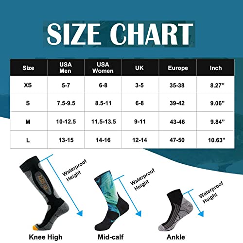 Xu Yuan Jia-Shop 1 Pares for Hombres for Mujer Calcetines Deportivos Impermeable Calcetines atléticos Transpirables for Correr Ciclismo Baloncesto Senderismo (Color : B, Size : Small)