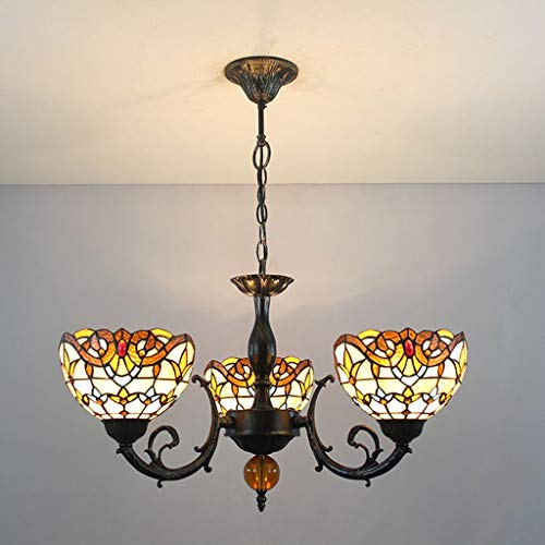 XXLYY & Chong Hing @ - Vidrieras de Estilo clásico Europeo Tres lámparas de Hierro Restaurante Dormitorio Tienda ing