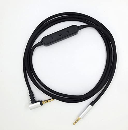 Yaowanguan Cable auxiliar de repuesto con micrófono y control remoto para auriculares Bose QC25 OE2 QC35 QC35II AKG Y45 Y50 Y40, cable de audio estéreo de 2,5mm a 3,5mm (1,2m / 3,11pies)
