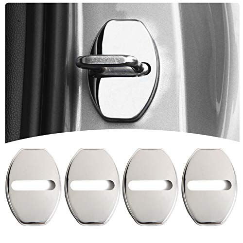 YEE PIN Accesorio T Cross 2019 - Tapa protectora para cerradura de puerta (acero inoxidable, 4 unidades), color plateado