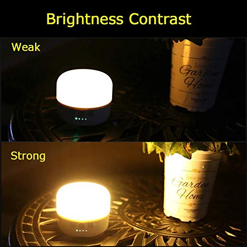 YFW Lámpara de camping LED, linterna recargable USB, 3 niveles de brillo, regulable, imán fuerte incorporado y función estroboscópica de emergencia SOS