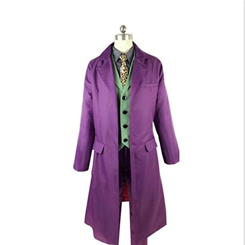 YYCHER Heath Ledger - Traje de cosplay de Halloween para hombre, película The Dark Knight Joker Disfraz de chaqueta púrpura (color: solo abrigo, tamaño: M)