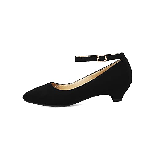 Z333s - Zapatos de tacón con correa de 3 cm para mujer, zapatos informales de fácil camino, talla grande 35-48, color Blanco, talla 44 EU