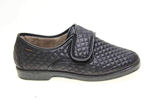 Zapatilla Velcro Mujer Tipo Zapato Doctor Cutillas en Negro Talla 37