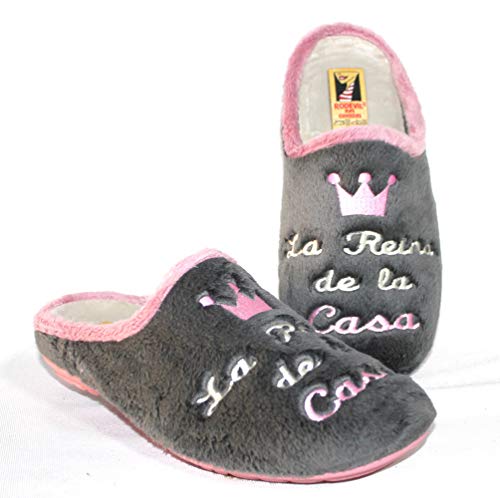 Zapatillas casa Mujer Originales cómodas y Suaves Hechas en España - Reina de la casa (Numeric_40)