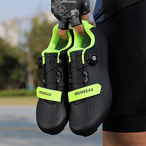 Zapatillas de Bicicleta de Montaña Antideslizantes para Hombre Mujer Zapatillas de Ciclismo MTB Transpirables Exterior Carretera (Negro,45 EU)