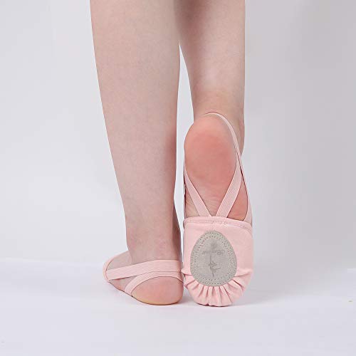 Zapatillas de Danza Zapatos Media Punta de Ballet y Gimnasia para Mujer y Niña Rosa Small