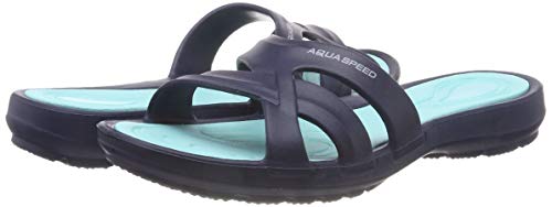 Zapatillas de piscina Panama Speed ​​para mujer, azul marino / turquesa, 36 EU