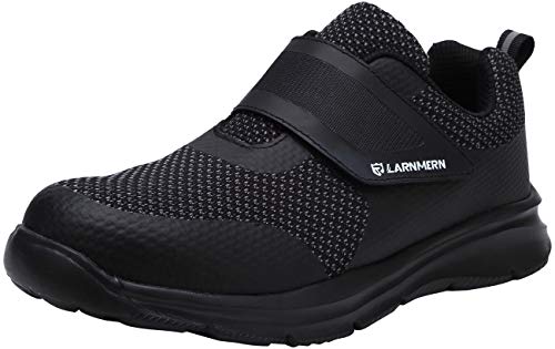 Zapatillas de Seguridad Hombre,LM180121 SBP Zapatos de Trabajo Mujer con Punta de Acero Ultra Liviano Reflectivo Transpirable 41 EU,Triple Negro
