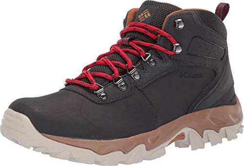Zapatillas de senderismo impermeables Columbia Newton Ridge Plus II de cuero, para hombre, rojo, (Shark, Mountain Red)