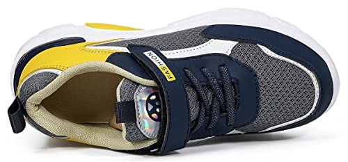 Zapatillas Deportivas para Niños Niñas Ligero Zapatillas de Running Outdoor Ligero Transpirable Calzado de Correr Zapatos Gris Amarillo#2 39 EU = 40 CN