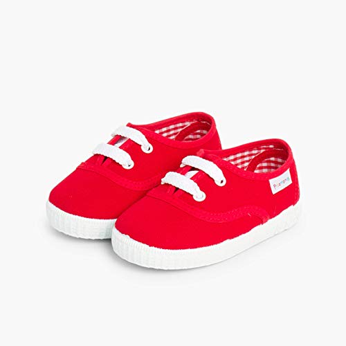 Zapatillas Niños de Cordones Pisamonas Talla 24 en Color Rojo
