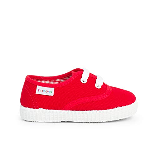 Zapatillas Niños de Cordones Pisamonas Talla 24 en Color Rojo