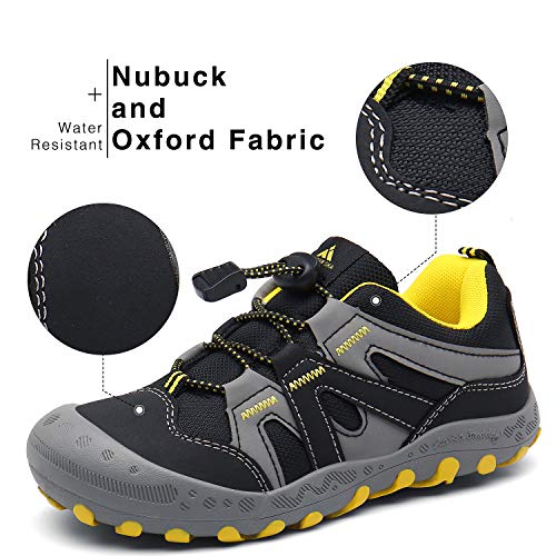 Zapatillas para Niños Zapatos Montaña Niño Calzado Trail para Chicos Respirable Zapatillas Trekking Infantil Negro 34 EU