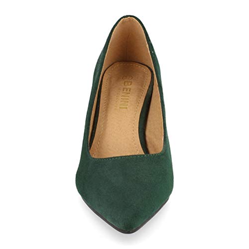 Zapato para Mujer, Estilo Salon, con Tacon y Punta Fina, Otono Invierno 2020. Talla 37 Verde