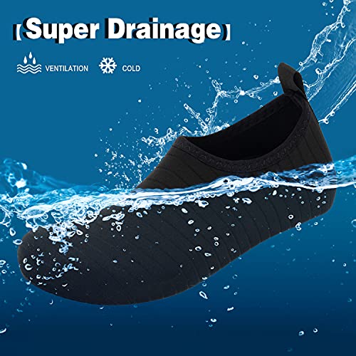 Zapatos de Agua para Hombres y Mujeres Zapatos para Deportes acuáticos Zapatos de Buceo natación Surf en la Playa Yoga Zapatos Ligeros de Secado rápido(TW Negro,40/41 EU)