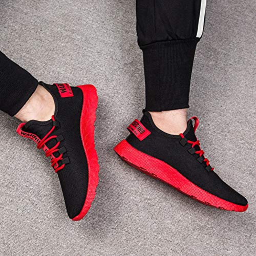 Zapatos de Running para Hombre Mujer Zapatillas Deportivo Outdoor Calzado Asfalto Sneakers Negro Rojo Gris