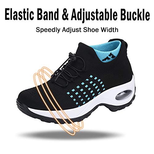 Zapatos Deportivas Mujer Zapatillas Running Transpirable Calzado Casual Ligero Bambas para Caminar Azul, Gr.36 EU