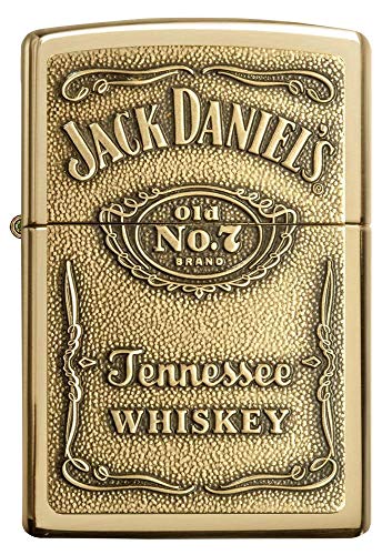 Zippo 1350003 Jack Daniel'S Label Brass - Mechero con Relieve