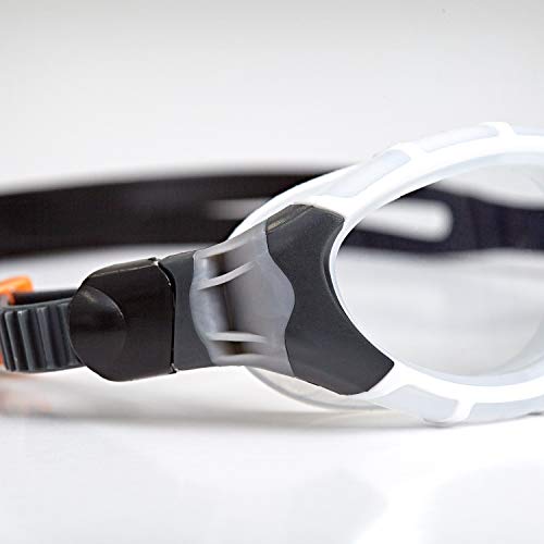 Zoggs Predator Flex - Gafas de natación para adultos, gafas de natación para interiores y exteriores, color blanco/negro/transparente, regular