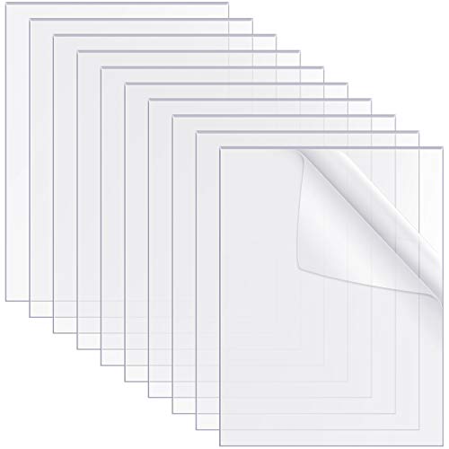 10 Hojas de Acrílico Transparente de 10 x 8 Pulgadas Panel de Acrílico de Señal para Reemplazo de Vidrio de Marco de Imagen, Letreros de Mesa, 0,04 Pulgadas de Grosor
