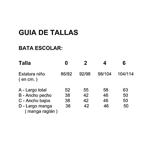 10XDIEZ Bata Escolar Unisex Rojo - Medida Bata Infantil - 4 años (98-104 cm de Altura)
