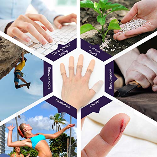 12 piezas Protector de Dedos Gel Funda Finger Protector Casquillos Dedos Mano de Silicona Manga de Dedos,para Agrietamiento de Dedo Gatillo de Dedo