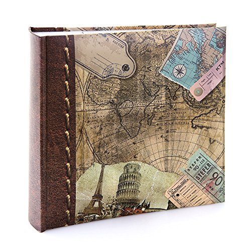 (15cm x 10cm ) - Kenro Holiday and Travel Series Memo Photo Album, Old World Map Design, for 200 Photos 6x4" - HOL118