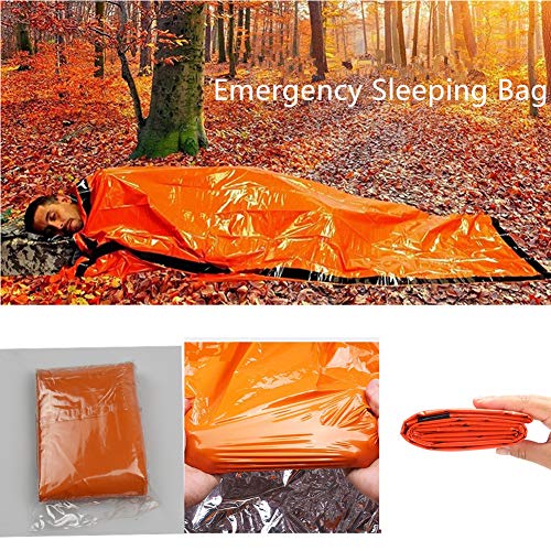 2 bolsas de dormir de emergencia, saco térmico de supervivencia individual, manta de emergencia portátil, equipo de supervivencia para camping, senderismo, al aire libre, actividades