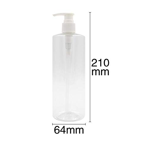 2 botellas vacías recargables de plástico transparente de 500 ml, con bomba de color al azar, loción para la cabeza, champú y gel de ducha, contenedor de cosméticos