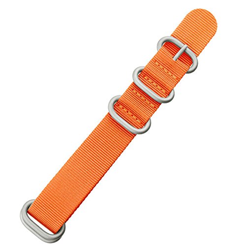 20 mm de una Sola Pieza Correas de Reloj de Estilo de la perlón de Nylon de Color Naranja de los Hombres exquisitos Correas Textiles