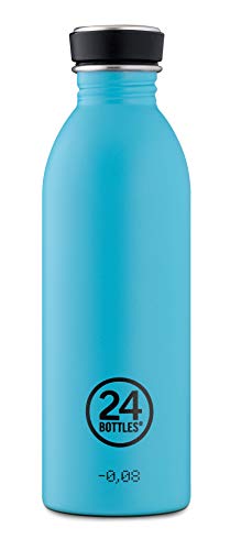 24Bottles Botella de agua súper ligera | Botella reutilizable de acero inoxidable sin BPA | Urban Bottle | Diseño original italiano (Lagoon Blue, 500 ml)