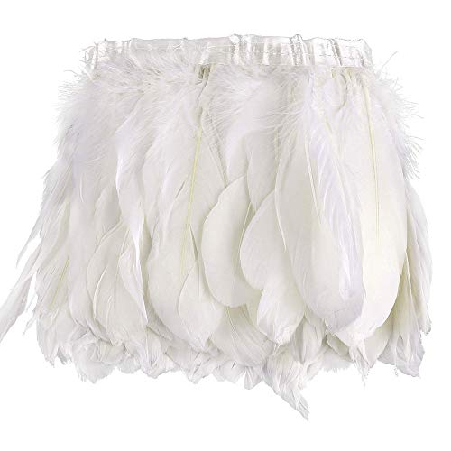 2M Cinturón plumas ganso blanco, Recorte la pluma Recorte la pluma Pluma, Vestido lujo con flecos, Decoración disfraces Halloween