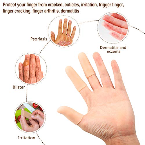30 Piezas Protector de Dedos de Gel Funda de Dedos de Mano de Silicona Manga de Dedos para Agrietamiento de Dedo Gatillo de Dedo