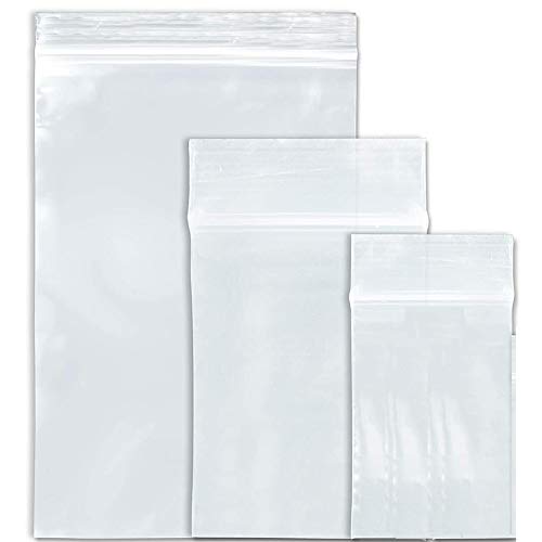 300pcs Bolsas de Plástico Transparente con Cierre Zip para Alimentos Galletas Caramelos Bombones Regalos Joyerías Boda Navidad Fiesta 1.5" x 2.3", 2" x 2.7", 2.4" x 3"